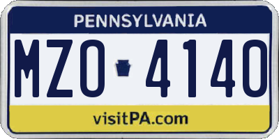 PA license plate MZO4140