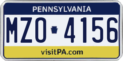 PA license plate MZO4156