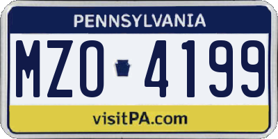PA license plate MZO4199