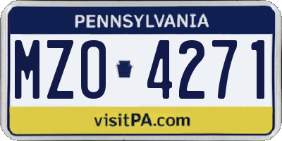 PA license plate MZO4271
