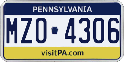 PA license plate MZO4306
