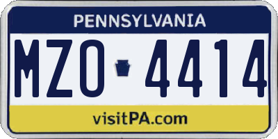 PA license plate MZO4414