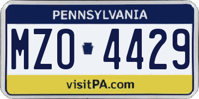 PA license plate MZO4429
