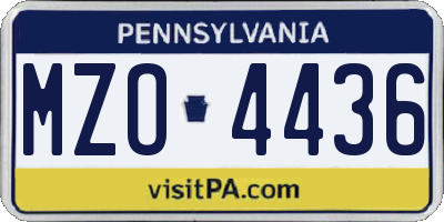 PA license plate MZO4436