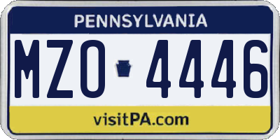 PA license plate MZO4446