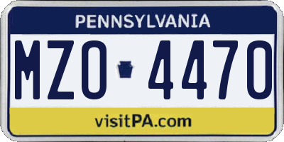 PA license plate MZO4470