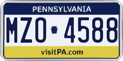 PA license plate MZO4588