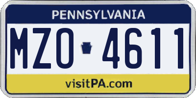 PA license plate MZO4611