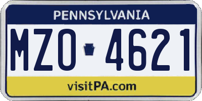 PA license plate MZO4621