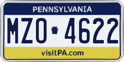 PA license plate MZO4622