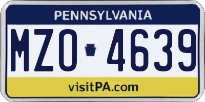 PA license plate MZO4639