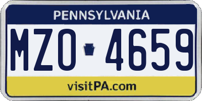 PA license plate MZO4659