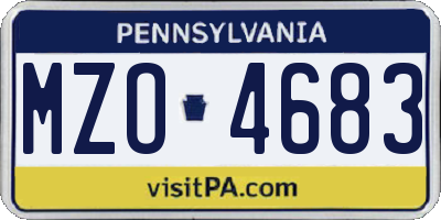 PA license plate MZO4683