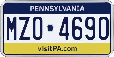 PA license plate MZO4690