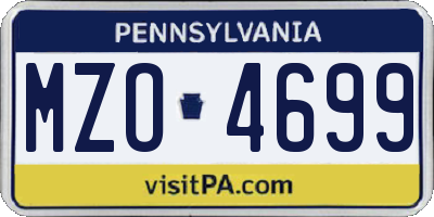 PA license plate MZO4699