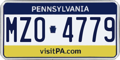 PA license plate MZO4779