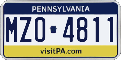 PA license plate MZO4811