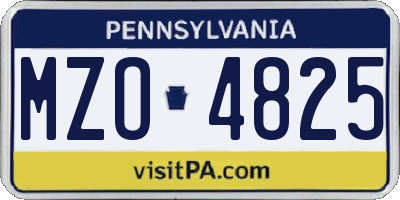 PA license plate MZO4825