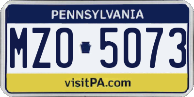 PA license plate MZO5073