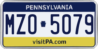 PA license plate MZO5079
