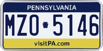 PA license plate MZO5146