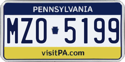 PA license plate MZO5199