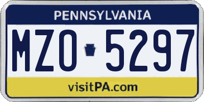 PA license plate MZO5297