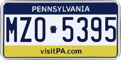 PA license plate MZO5395