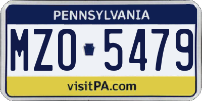 PA license plate MZO5479