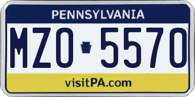 PA license plate MZO5570