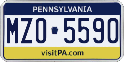 PA license plate MZO5590