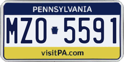 PA license plate MZO5591