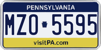 PA license plate MZO5595