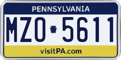 PA license plate MZO5611