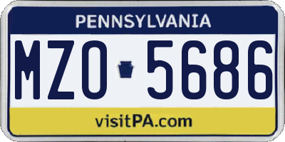 PA license plate MZO5686