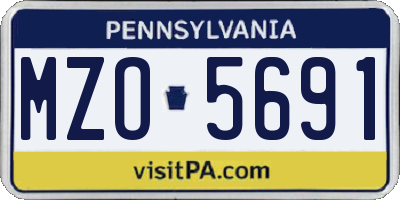 PA license plate MZO5691
