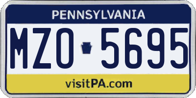 PA license plate MZO5695