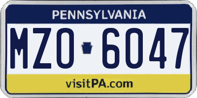 PA license plate MZO6047