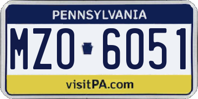 PA license plate MZO6051