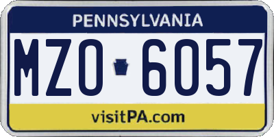 PA license plate MZO6057