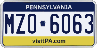 PA license plate MZO6063