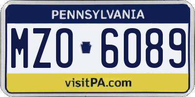 PA license plate MZO6089
