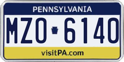 PA license plate MZO6140