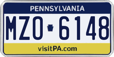 PA license plate MZO6148