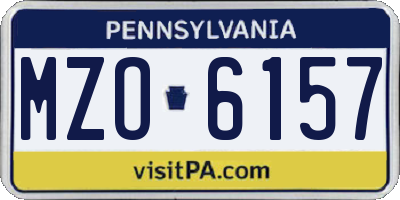 PA license plate MZO6157