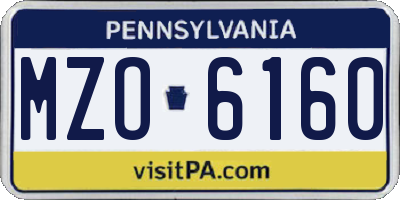PA license plate MZO6160