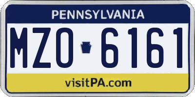 PA license plate MZO6161