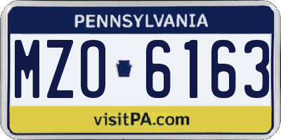PA license plate MZO6163