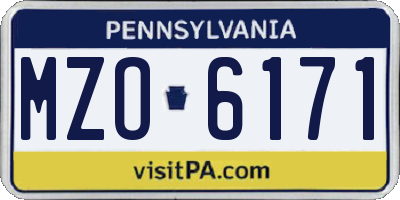 PA license plate MZO6171