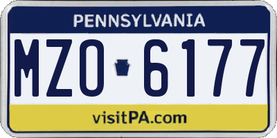 PA license plate MZO6177